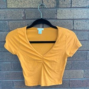 Stretchy Golden Crop Top